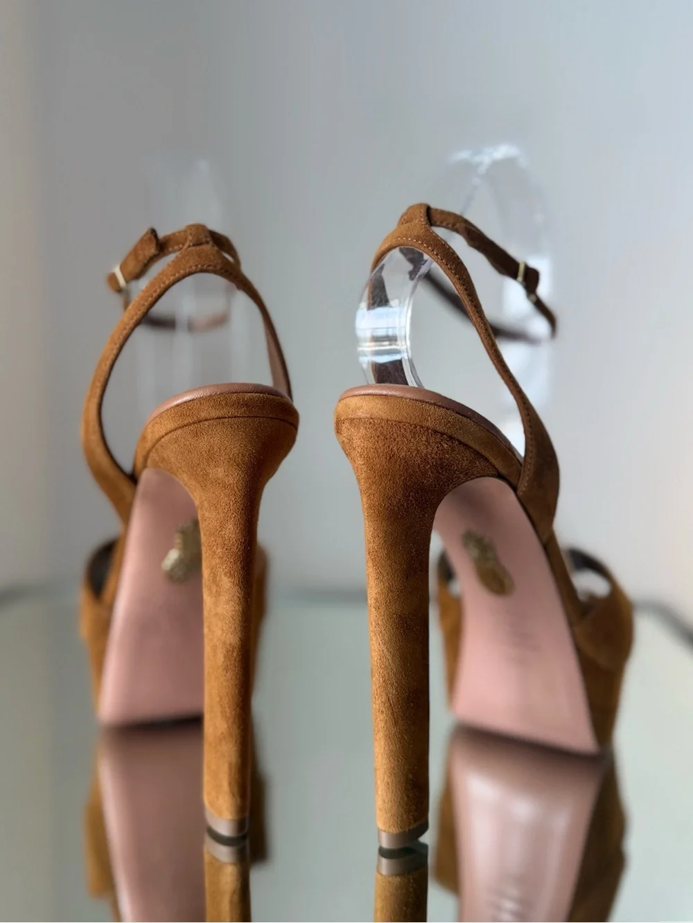 New Aquazzura Suede platform sandals 39.5 $1,095